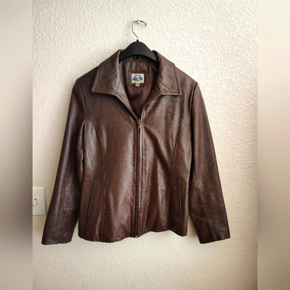 Women's Shavar lake brown real leather jacket perfect condition